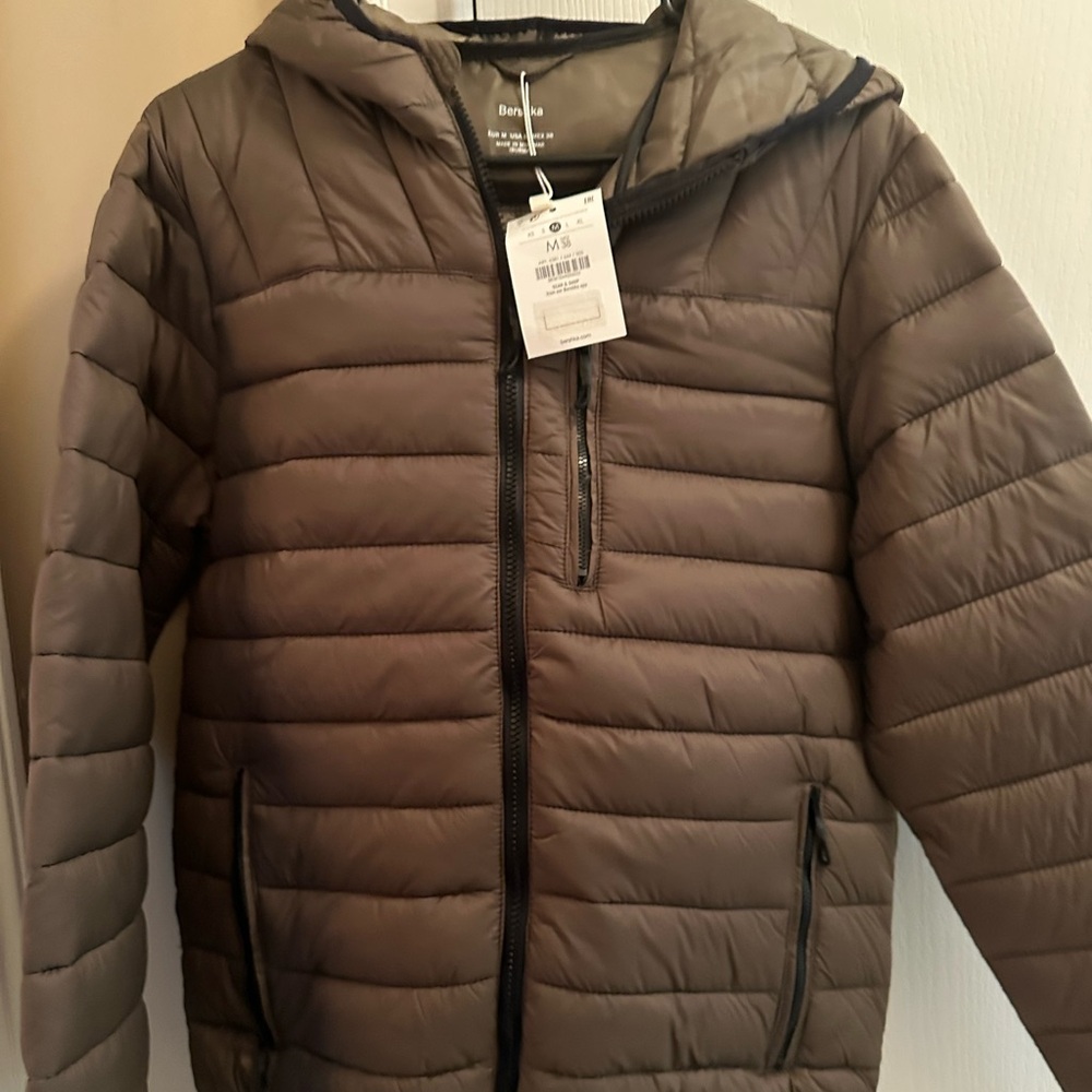 Bershka Olive Puffer Jacket (NEW)